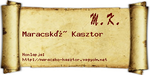 Maracskó Kasztor névjegykártya